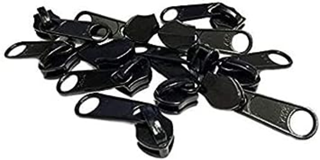 ZipperStop Distributor YKK® -Zipper Repair Kit Solution YKK® #8 Extra Heavy Weight Coil Long Pull Sliders Black Made in USA - 3pcs a Pack